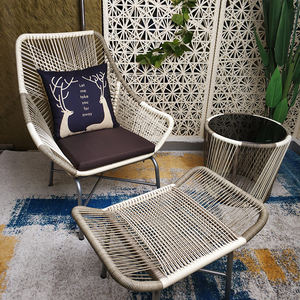 創意戶外陽臺藤椅茶幾三件套花園庭院藤編桌椅室內外休閑沙發椅